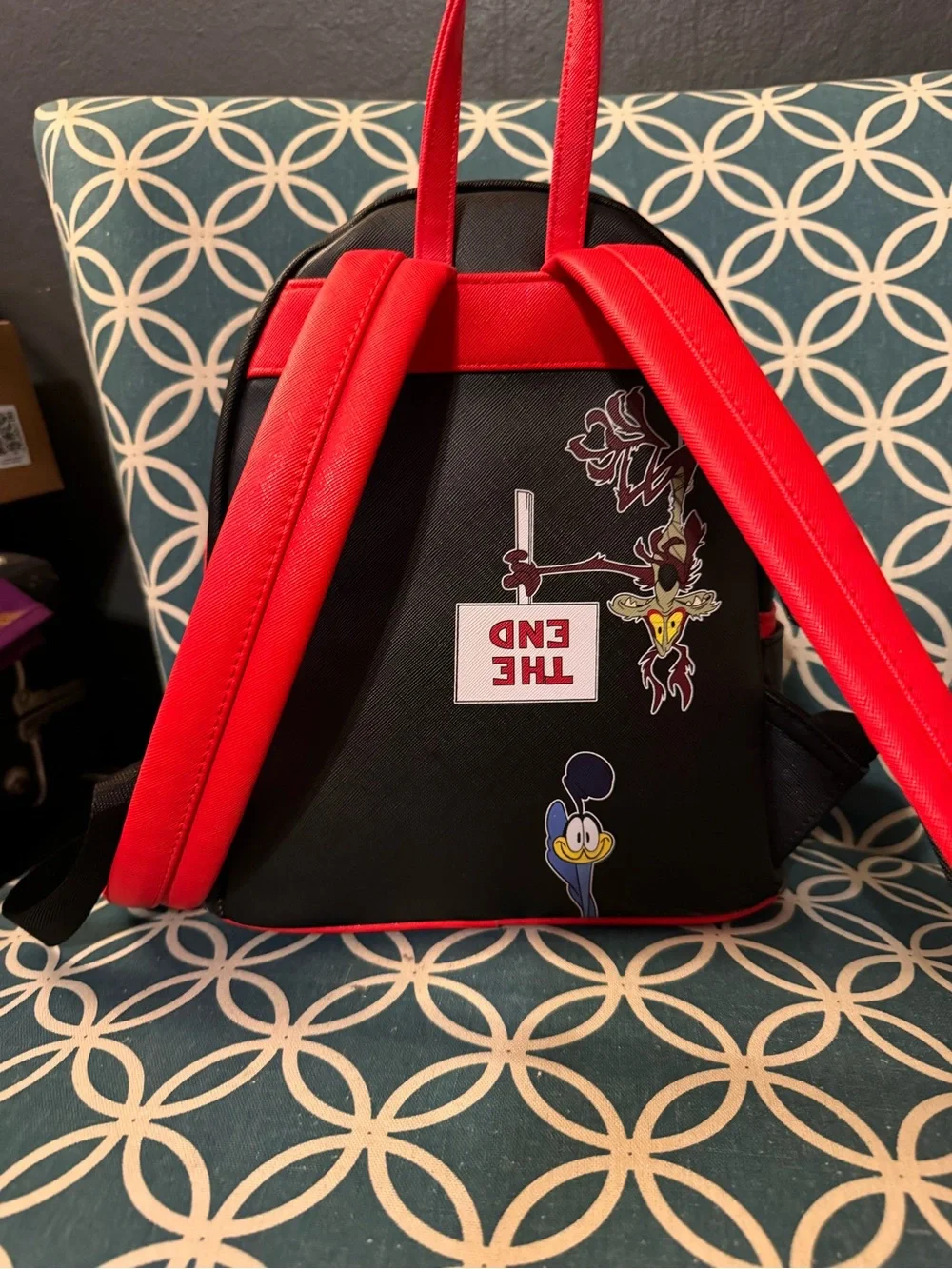 Loungefly Black & Red Looney Tunes 'That's All Folks!' Mini Backpack